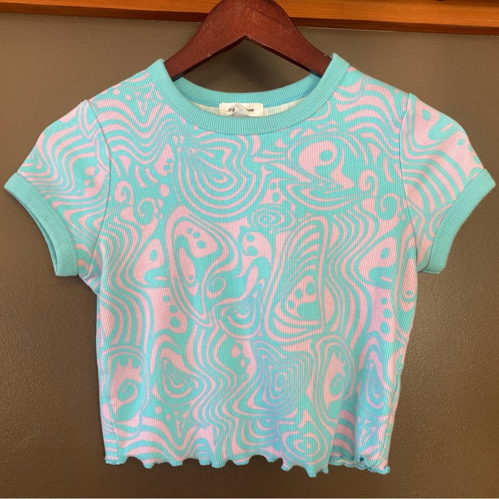 SOLD!!! Stich & Pine Trippy Crop Top Size Medium - Picture 3 of 6